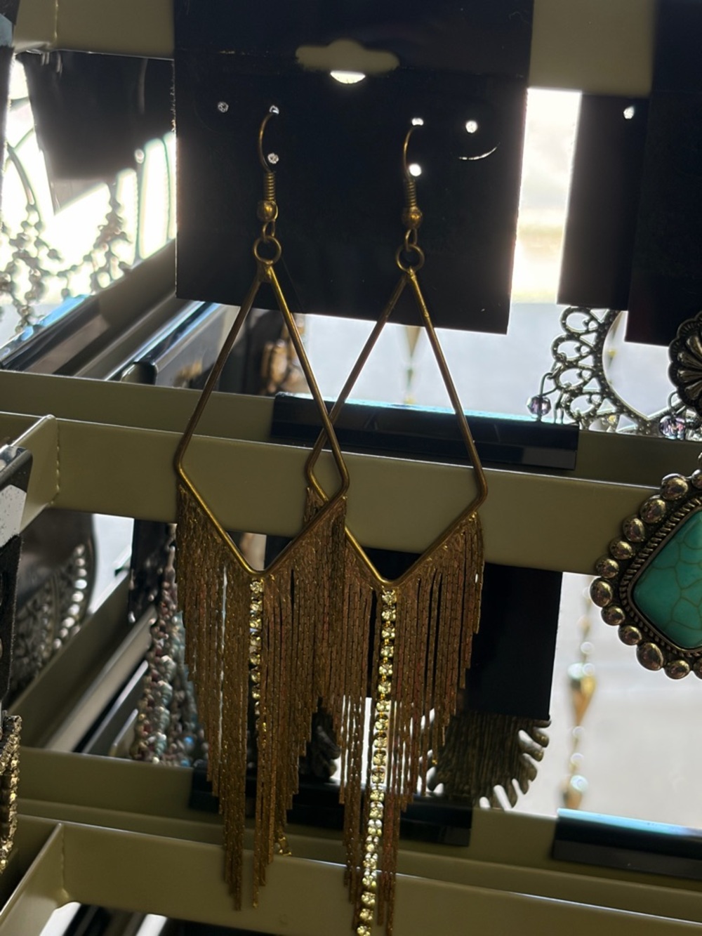 Funky Boho Gold Fringe Drop Earrings - Fashion Statement